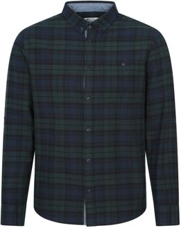 Heren Geruit Biologisch Overhemd (Blauw) - maat