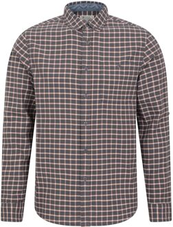 Heren Geruit Biologisch Overhemd (Donkergrijs) - 2XL