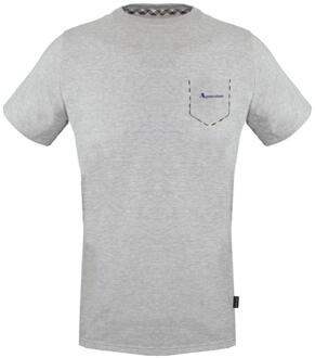 Heren Geruit Pocket T-Shirt (Grijs) - S