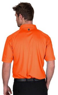 Heren Gestikt Golf Poloshirt (Gebrande sinaasappel) Oranje