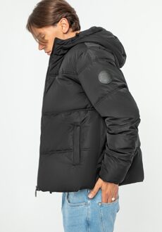 Heren Gewatteerde Jas met Monogram Zwart Polyester - maat 2XL