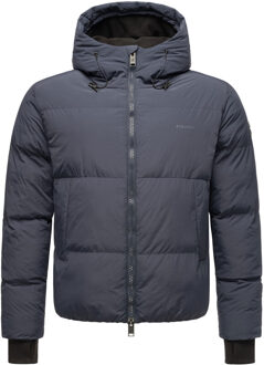 heren gewatteerde jas Tayroos met fleecevoering en 2-weg ritssluiting Blauw - XL