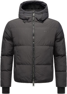 heren gewatteerde jas Tayroos met fleecevoering en 2-weg ritssluiting - maat M Zwart