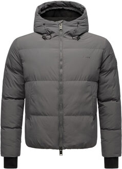 heren gewatteerde jas Tayroos met fleecevoering en 2-weg ritssluiting Zwart - 2XL