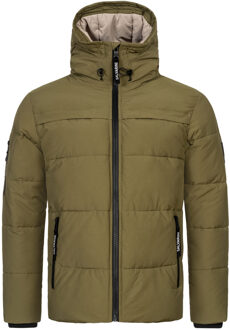 heren gewatteerde winterjas AS-334 met gevoerde capuchon Groen - 3XL