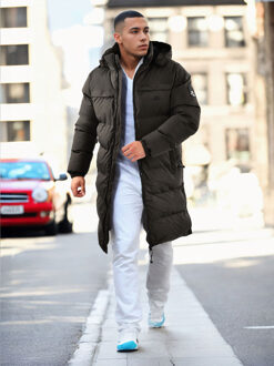 Heren Gewatteerde Winterparka Donkergrijs - 2XL