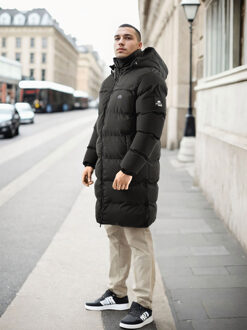 Heren Gewatteerde Winterparka Zwart - M