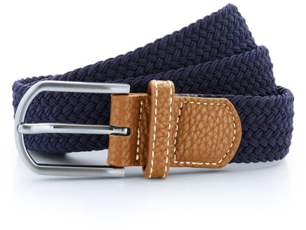 Heren Gewoven Braid Stretch Riem (Marineblauw) Navy