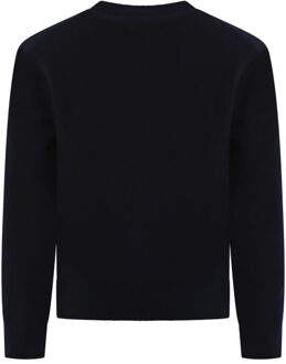 Heren girocollo lana cashmere Blauw