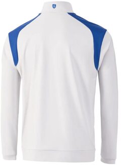 Heren Golf Top Laag met Kleurblok Panelen (Zilvergrijs/Royaalblauw) Blauw en wit - XL
