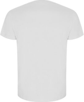 Heren gouden effen t-shirt met korte mouwen Wit - XL