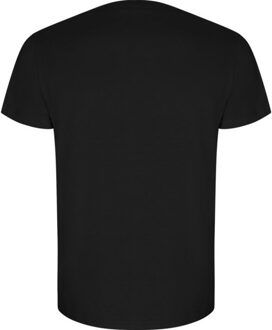 Heren gouden effen t-shirt met korte mouwen Zwart - S