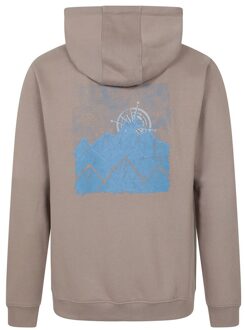 Heren Graphic Textured Volledige Ritssluiting Hoodie (Bruin) - 4XL