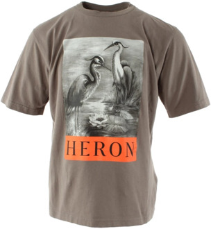Heren Grijs Katoenen T-Shirt Heron Preston , Gray , Heren - XL