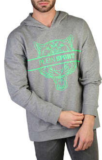 Heren Grijze Katoenen Trui Zwart - L