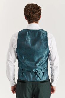 Heren Groen Pak Vest Prince of Wales Formeel Vest - 44 (Borst)