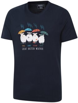 Heren Groot Brits Weer T-Shirt (Marine) - maat M Navy