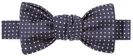 Heren Hackett Dots Vlinderdas in Marineblauw & Wit - One Size