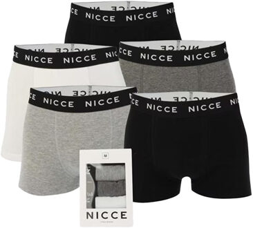 Heren Haunton Boxershorts (Set van 5) (Zwart/Grijs/Wit) - maat Zwart/wit