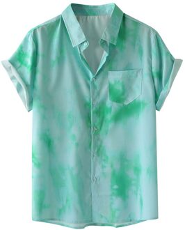 Heren Hawaiiaanse Gedrukt Turn Down Kraag Korte Mouw Casual Shirts Summer Print Shirt Losse Beach Hawaiian Shirt XXL