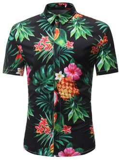 Heren Hawaiiaanse Shirt Mannelijke Toevallige Camisa Masculina Gedrukt Kleuren Strand Shirts Korte Mouw Kleding 3XL Xxl