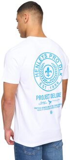 Heren Henstamp Katoenen T-Shirt (Wit) - S