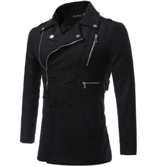 Heren Herfst Winter Tops Rits Jas Casual Lange Mode Uitloper Parka Vest Jas