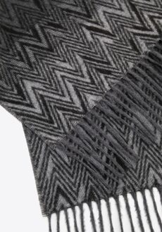 Heren Herringbone Sjaal Grijs Acryl - maat