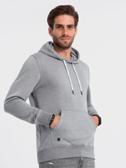 heren hoodie basic Grijs - L