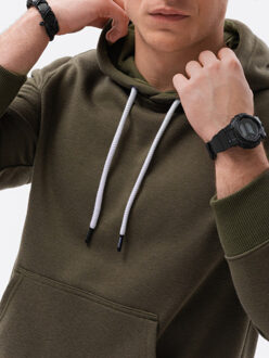 Heren hoodie groen b979 - maat M Kaki