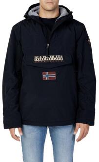 Heren Hoodie Jas voor Herfst/Winter Napapijri , Black , Heren - Xl,L,M,S,Xs