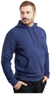 Heren hoodie marineblauw katoen lange mouw Hugo Boss , Blue , Heren - 2Xl,Xl,L,M,S