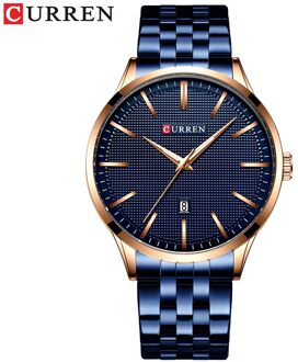 Heren Horloge Top Brand Luxe Quartz Horloge Mannelijke Klok Zakelijke Horloges Relogio Masculino Rvs Band blauw
