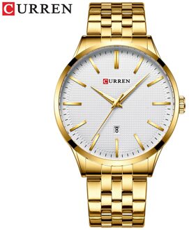 Heren Horloge Top Brand Luxe Quartz Horloge Mannelijke Klok Zakelijke Horloges Relogio Masculino Rvs Band goud