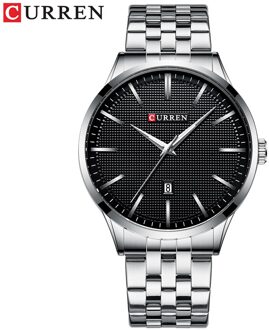 Heren Horloge Top Brand Luxe Quartz Horloge Mannelijke Klok Zakelijke Horloges Relogio Masculino Rvs Band zilver zwart