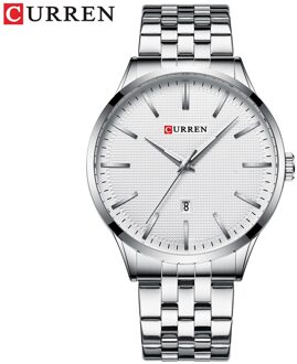 Heren Horloge Top Brand Luxe Quartz Horloge Mannelijke Klok Zakelijke Horloges Relogio Masculino Rvs Band zilver