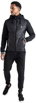 Heren hybride jack met gewatteerde ritssluiting Zwart - XL