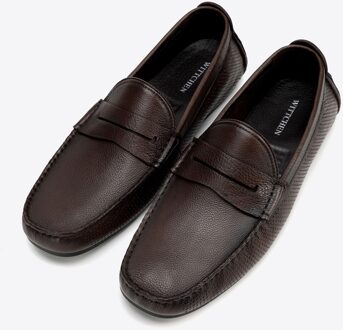 Heren instapschoenen van leer, bruin