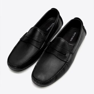 Heren instapschoenen van leer, zwart