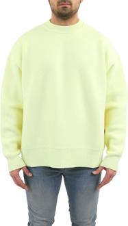Heren intarsia palm sweater lime gre Geel