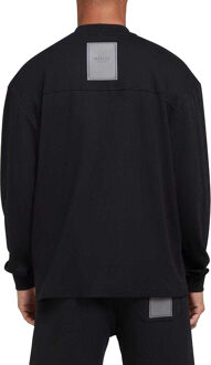 Heren Interlock Oversized T-shirt met lange mouwen (Zwart)
