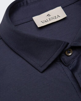 Heren interlock supima shirt l/s - maat XL Blauw