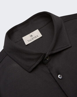 Heren interlock supima shirt l/s Zwart - M