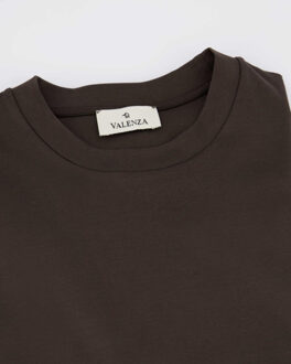 Heren interlock supima t-shirt - maat S Bruin