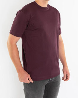 Heren interlock supima t-shirt rood Paars - XL