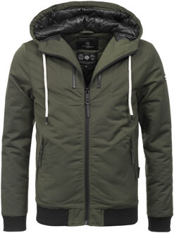 Heren Jas B623 – Stijlvolle Overgangsjas met Fleecezakken & Waterafstotende Stof - maat S Groen