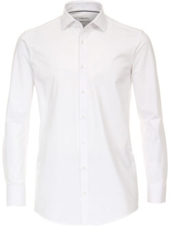 Heren jersey overhemd 1263800 000 white - maat 43 (XL) Wit