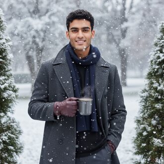 Heren kastanjebruin Italiaans leer warme wollen voering winter steekontwerp rijden casual handschoenen