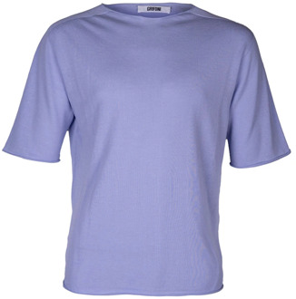 Heren Katoen Zijde T-shirt Raglan Mouw Mauro Grifoni , Purple , Heren - L,M,S