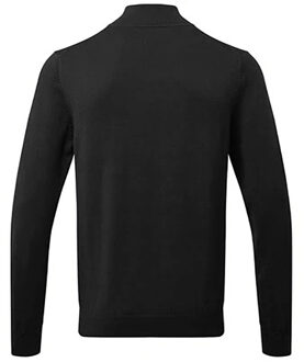 Heren Katoenen Blend Sweatshirt met ritssluiting (Zwart)